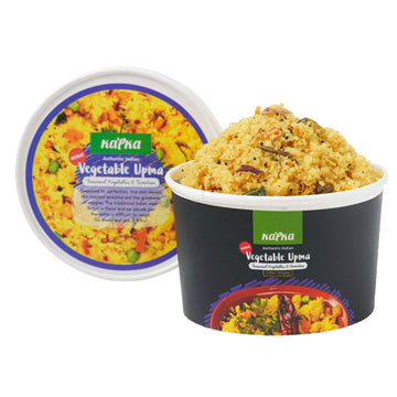 Kapka Vegetable Upma Cups Indian Food - 5 Pack - Ready to Eat Authentic Premade Vegan Upma - Microwavable Meals - Regional Flavo