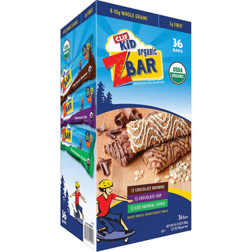 Clif Kid Organic Z Bar, Variety, 1.27 Ounce, 36 Count