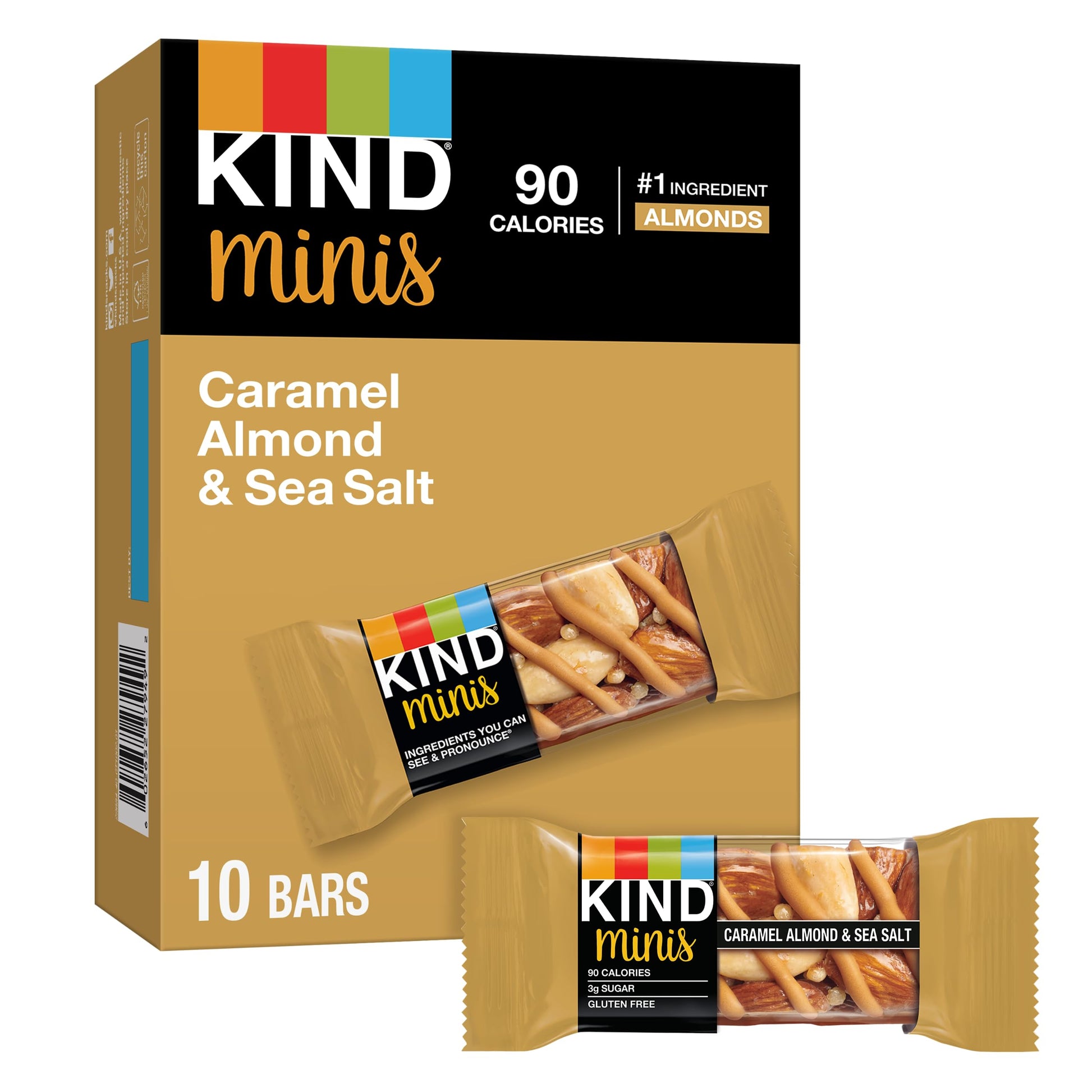 KIND Minis, Caramel Almond & Sea Salt, 0.7 Ounce (Pack of 10)