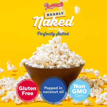 Popcornopolis Perfectly Salted Nearly Naked Popcorn, 24 ct, 0.55 oz - Delicious, Light Snack, 13.2 Ounce Pack of 1