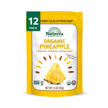 Natierra Nature'S All Foods Organic Freeze-Dried Pineapples, Usda Certified Organic, Vegan, Non-Gmo, 1.5 Ounce (Pack Of 12)