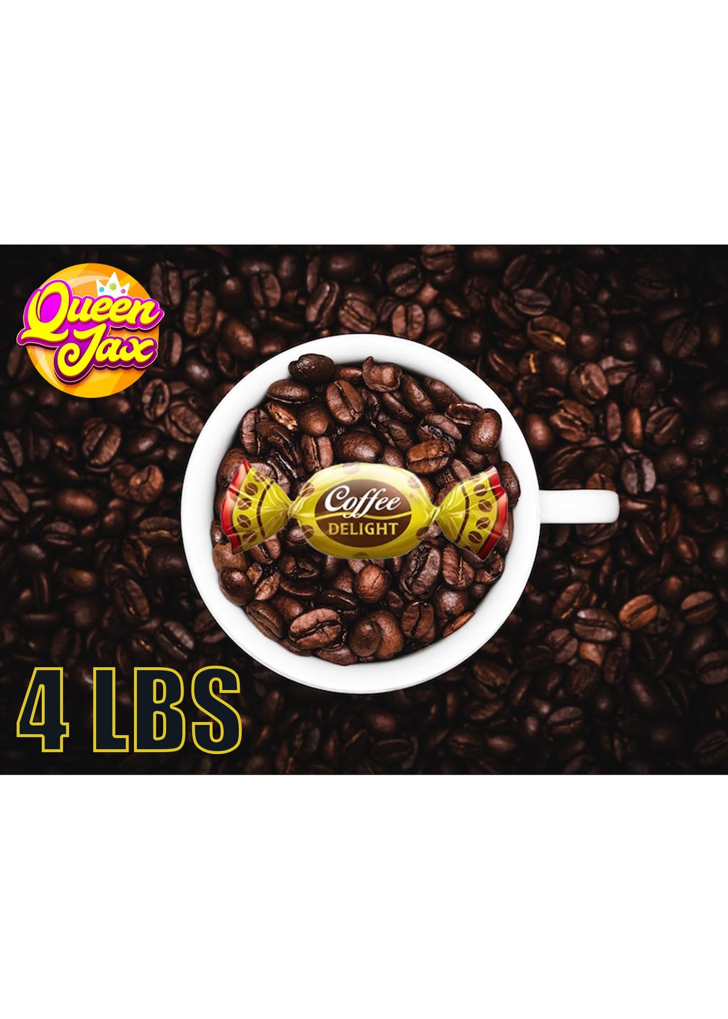 Coffee Candy Bulk - 4 LB Coffee Delight Hard Candy (210 pcs) Coffee Snacks Made with Real Colombian Coffee - Coffee Hard Candy B