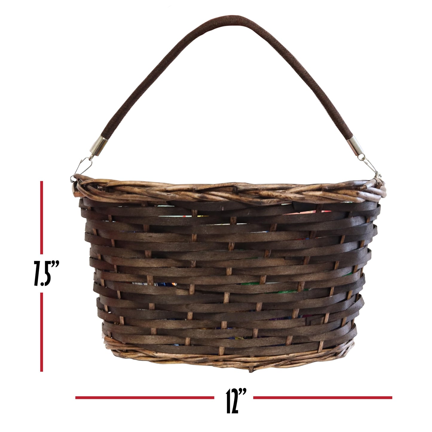 Easter Brown Oval Willow Basket (70 Ct) Filled With Treats, Snacks, Candy, Peelable Gummies, Marshmallow Gummies, Bunny And More
