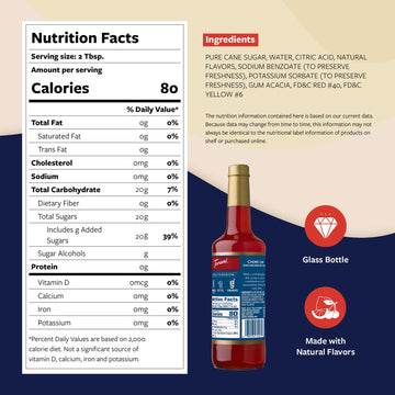 Torani Cherry Lime Syrup For Drinks, Flavoring For Iced Tea, Lemonade, Sodas, And Cocktails, Glass Bottle With Pump Included, 25