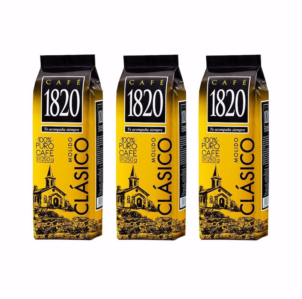 Cafe 1820 Molido - Costa Rica Gourmet Ground Premium Coffee - 8.8 Oz (250 Gr) 3 Pack
