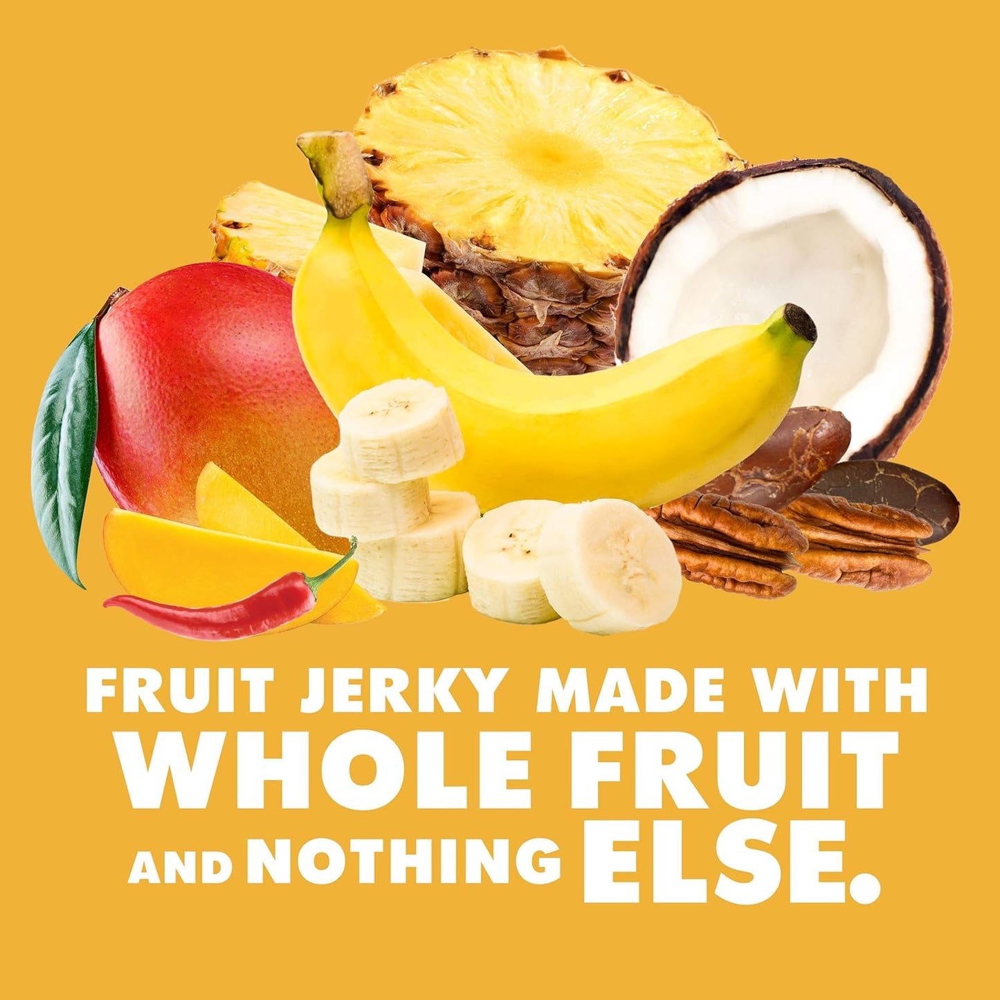 SOLELY Organic Fruit Jerky Variety Pack, 3 Mango Flavors, 4 Pineapple Flavors, 1 Banana Flavor, Total 18 Strips, LIVEBEAR Assort