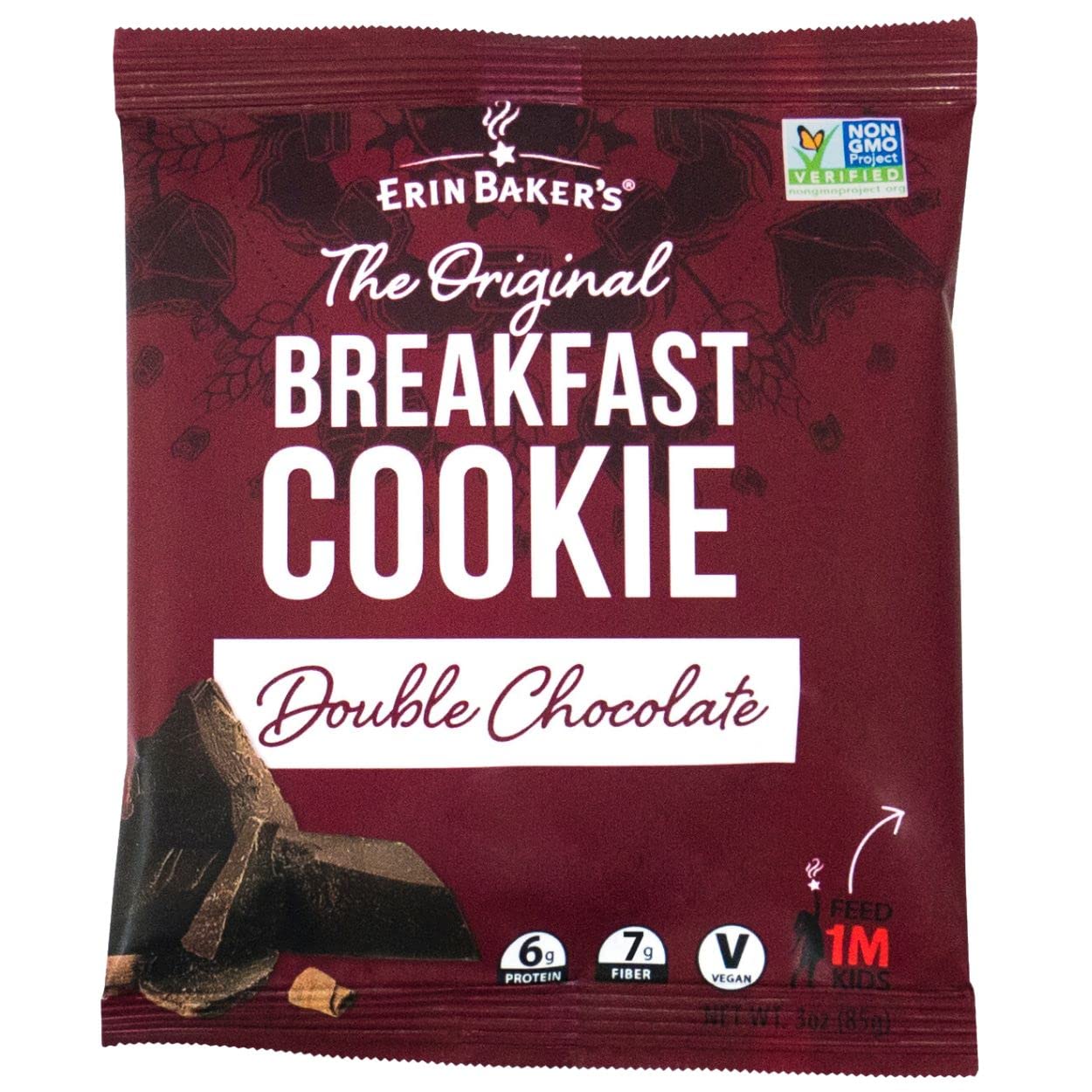 Erin Baker'S Breakfast Cookies, Double Chocolate, Whole Grain, Non-Gmo, 3 Ounce (Pack Of 12)