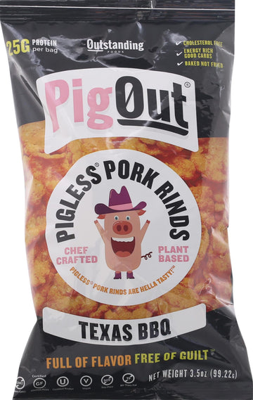 Pigout Texas Bbq Pigless Pork Rinds 3.5 Oz