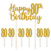 Beistle Happy 80th Birthday Cake Topper, Cardboard, Multicolor, 6 x 8¼, Model 53523-80