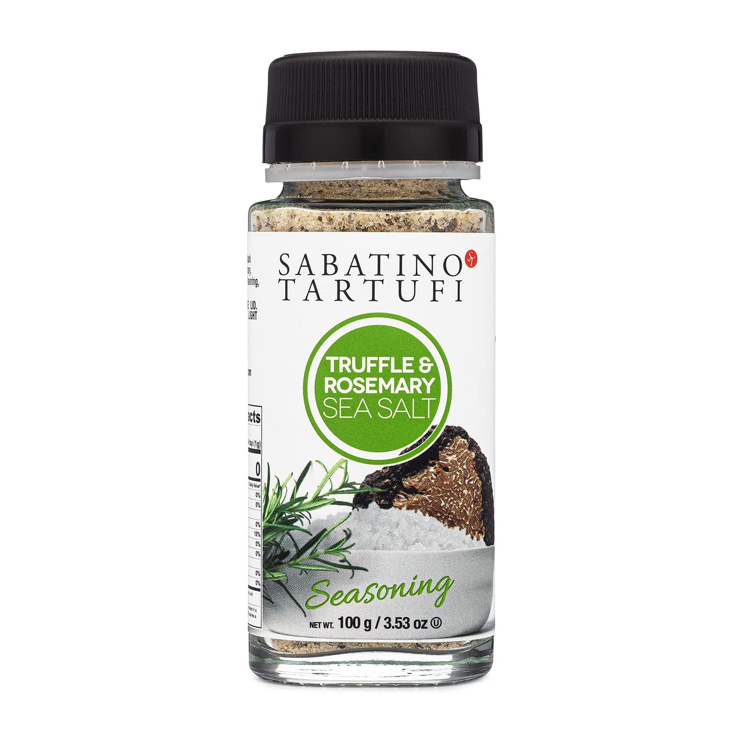 Sabatino Truffle & Rosemary Sea Salt Seasoning, All Natural Gourmet Truffle Salt with Rosemary, Sicilian Sea Salt,Kosher, Non-Gm