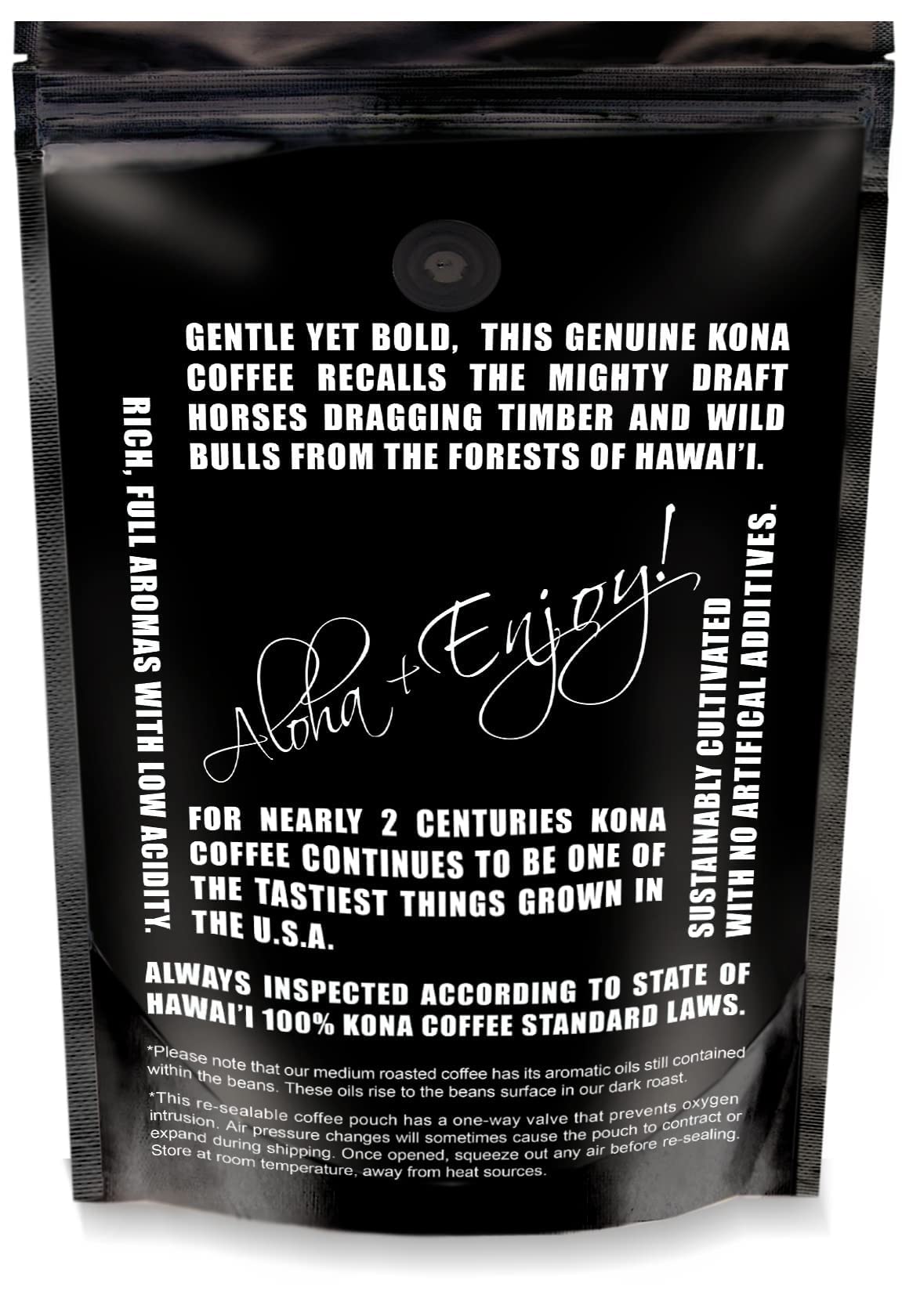 Blue Horse 100% Kona Coffee (Ground) Medium Roast Arabica coffee 16 oz (1 lb) Bag Farm Fresh Authentic Hawaiian Coffee from the Big Island Smooth & Bold Flavor Hand-Picked & Sun-Dried for Rich Aroma