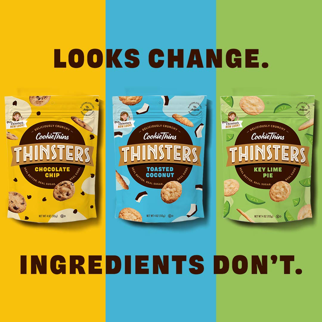 Thinsters Cookie Thins Chocolate Chip, Non GMO, Peanut Free, 4 Ounce