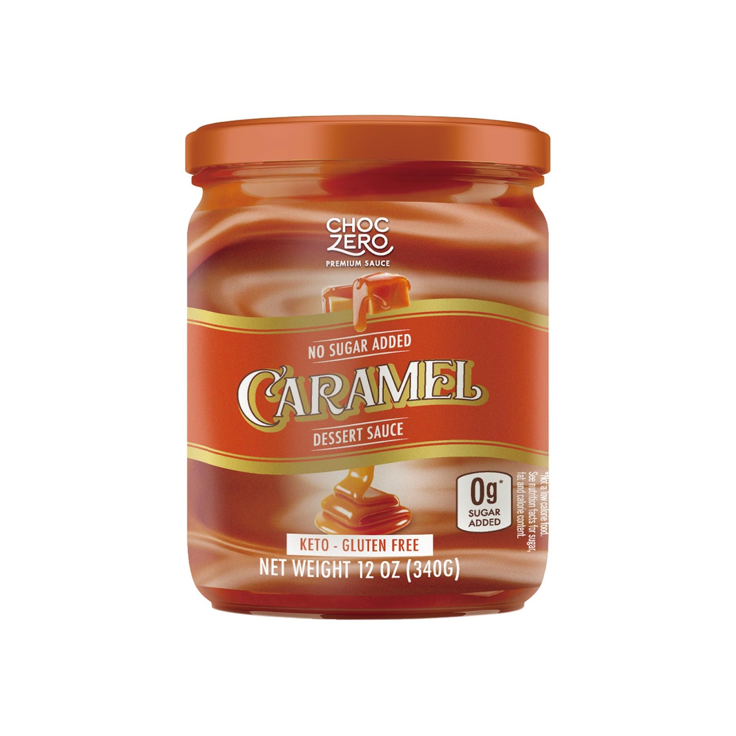 ChocZero Keto Caramel Sauce No Sugar Added No Artifical Sweeteners Low Carb Dessert & Coffee Topping Gluten Free 12 oz Jar