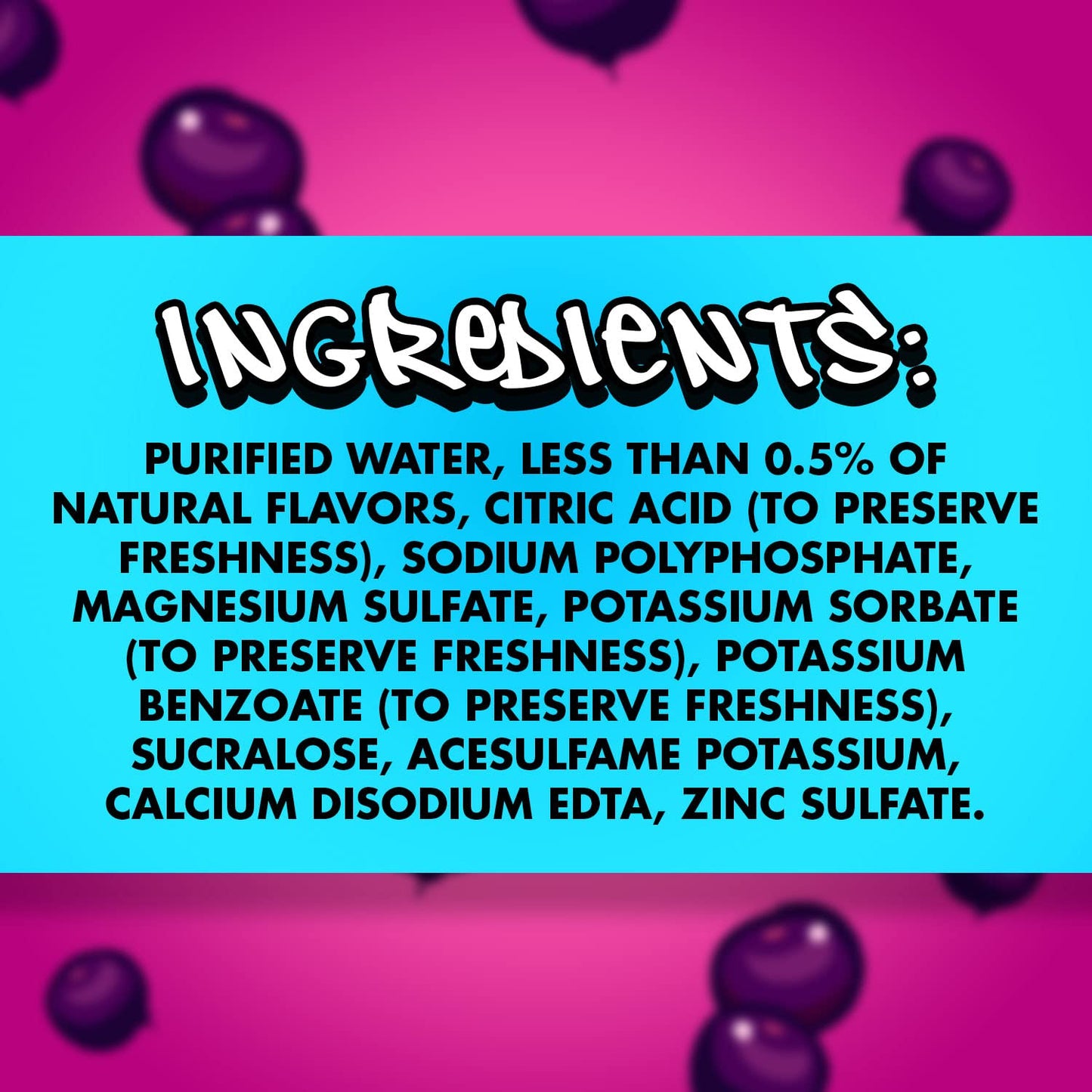 Splash Refresher Acai Grape Flavored Water, 8 Fl Oz, Plastic Bottle Pack Of 12