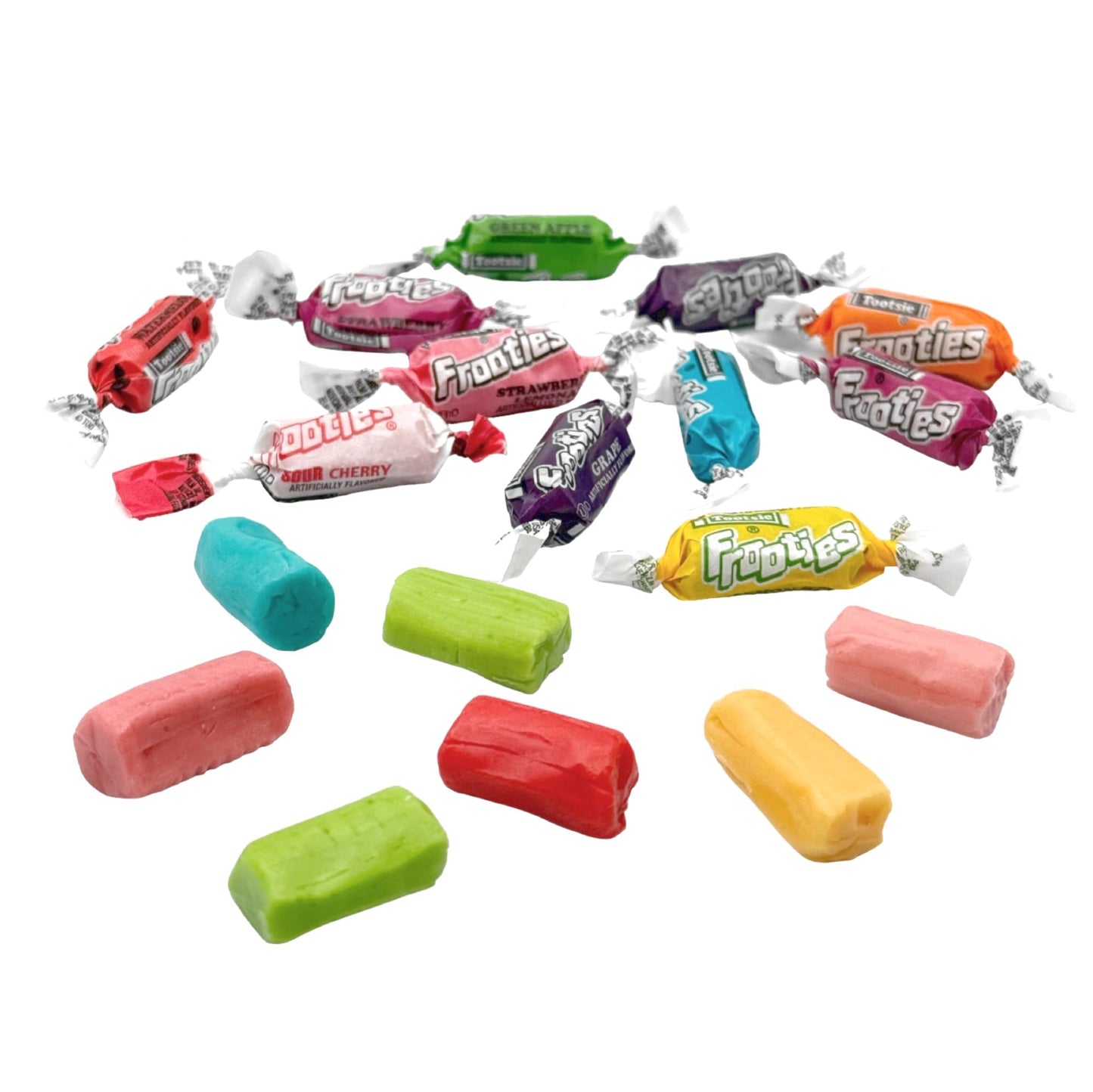 Taffy Candy 2 LB (10 Assorted Mix Flavors) - Rolls Bulk Bag, Individually Wrapped, Fruit Chews, Peanut and Gluten Free, Chewy Ca