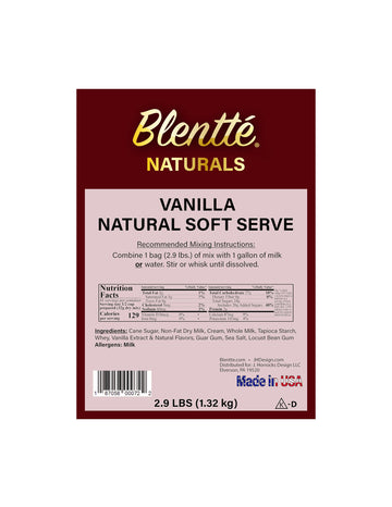 Blentte Soft Serve Ice Cream Mix - Natural Creamy Softserve Powder for Frozen Dessert Maker, Homemade Icecream, Gelato, or Yogur