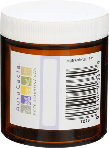 Aura Cacia Amber Wide Mouth Jar With Writable Label | 4 Oz.