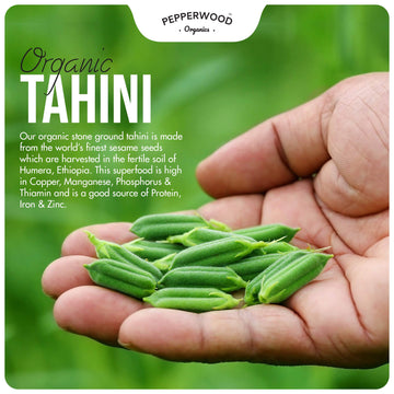 Pepperwood Organic Hulled Tahini Paste, Stone-Ground, Unsalted, Non-GMO, Gluten-Free, Vegan, 6.6lb Bucket - USDA Organic