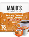 Maud's Decaf Salted Caramel Flavored Coffee Pods, 18 ct, Decaffeinated Medium Roast Flavored Coffee in Recyclable Single Serve P