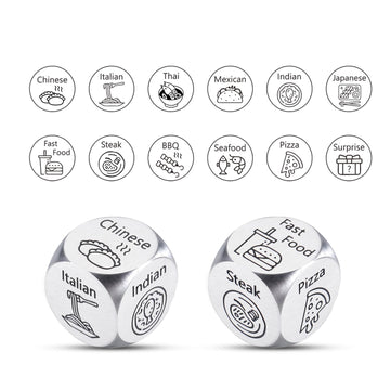 Valentines Day Gifts for Him Her, Food Dice, 6 11 Year Anniversary Steel Gifts for Him Her, Couples Gifts for Boyfriend, Date Ni