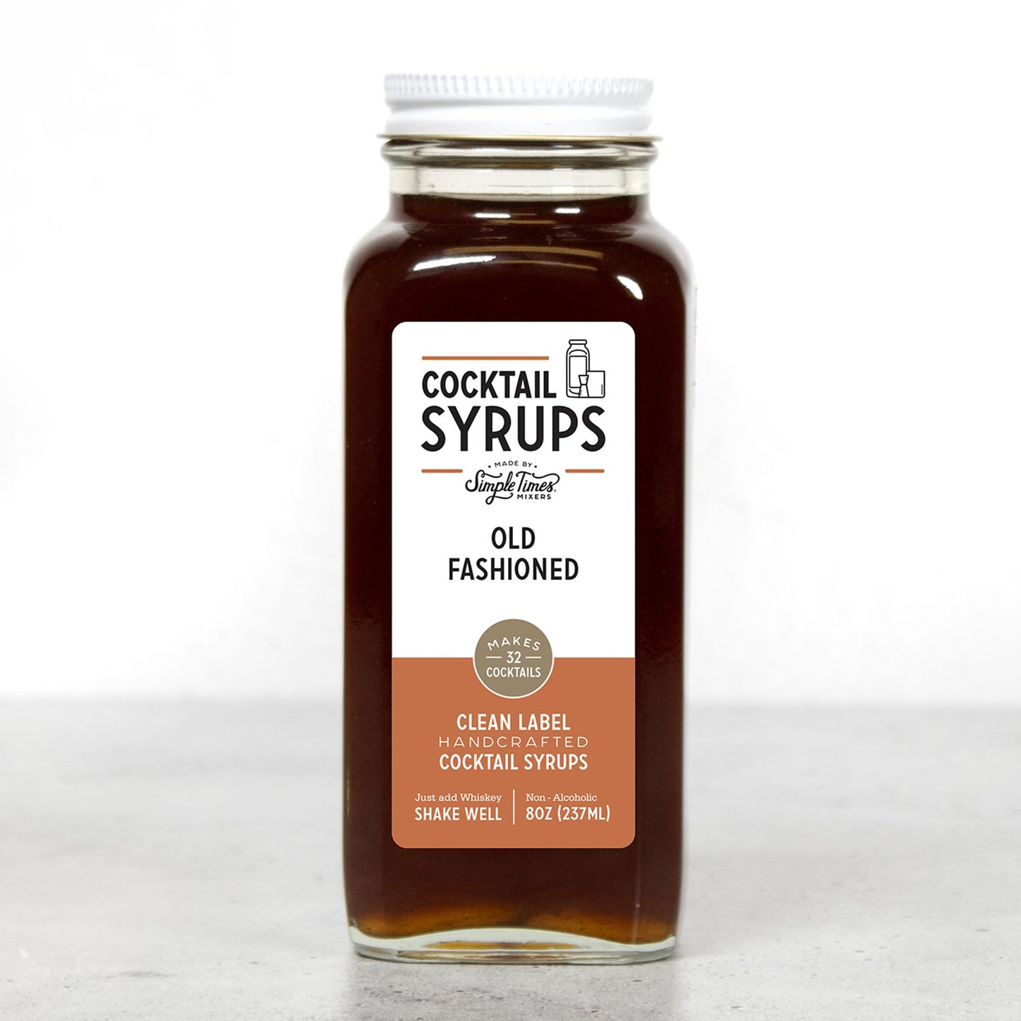 Simple Times Mixers Old Fashioned Mix - Makes 32 Mixed Flavors - Handcrafted Old Fashioned Syrup With Bitter Roots Orange Peel Cardamom Organic Demerara Sugar - Craft Mixed Flavor Mixer Just Mix With Flavor Blend Flavor Blend - 1 Pack