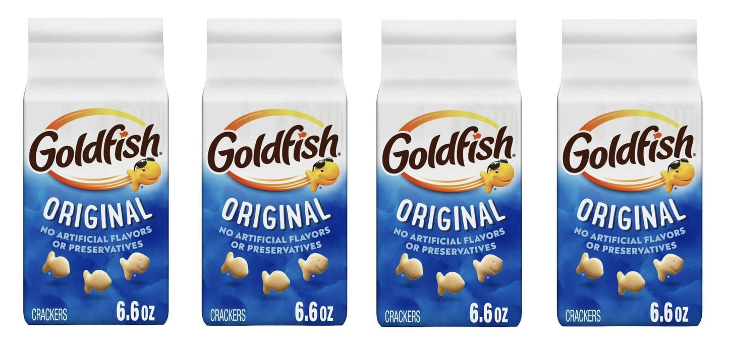 Goldfish Crackers - 4 bags - Free of Dyes (Original 6.6oz)