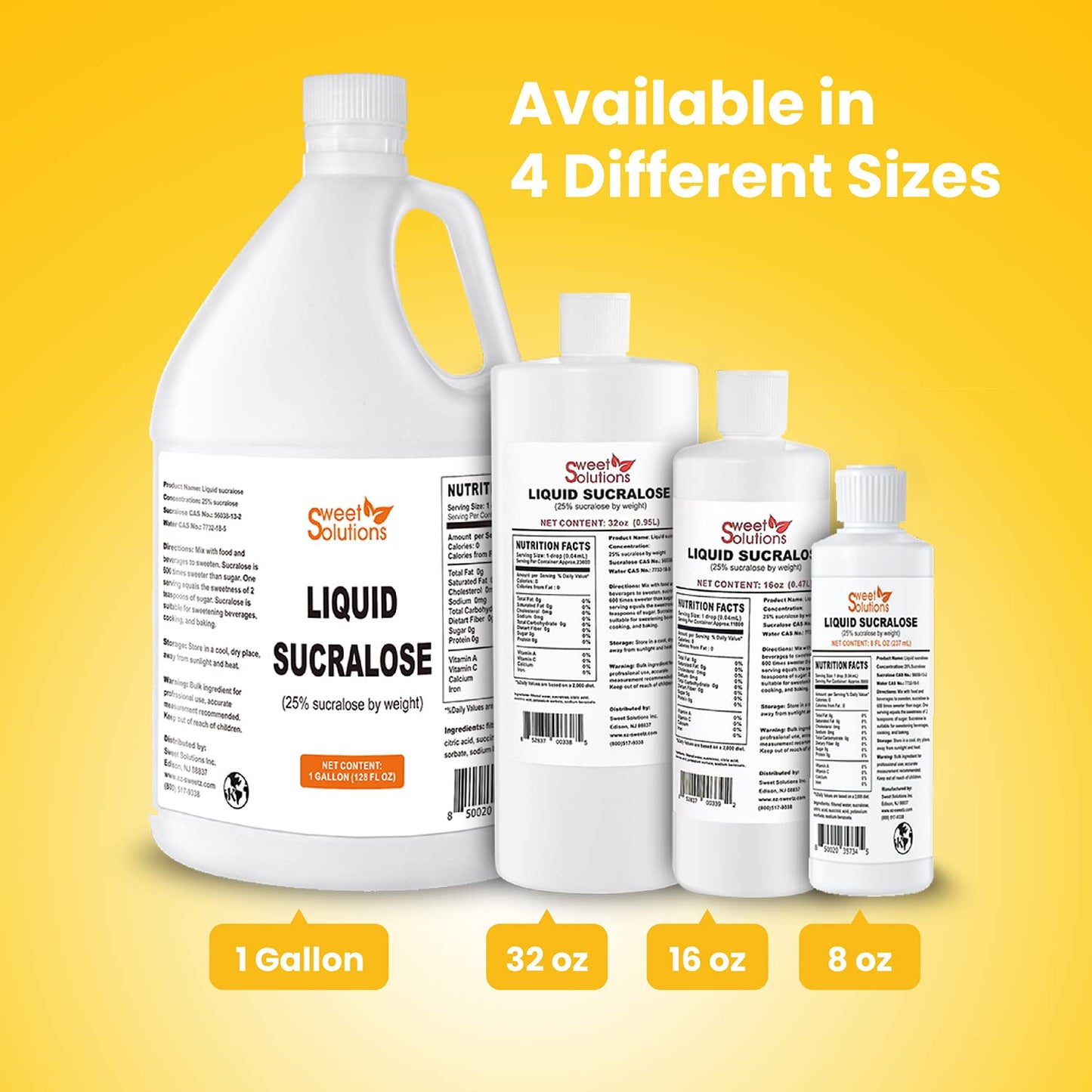 Concentrated Liquid Sucralose Sweetener, 25% Concentrated Sugar Alternative, 32 Oz. Bulk For Drinks, Food, And Pastries, Zero Ca