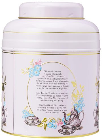New English Teas Vintage Victorian Tea Caddy With 80 English Teabags (Rose Pink)