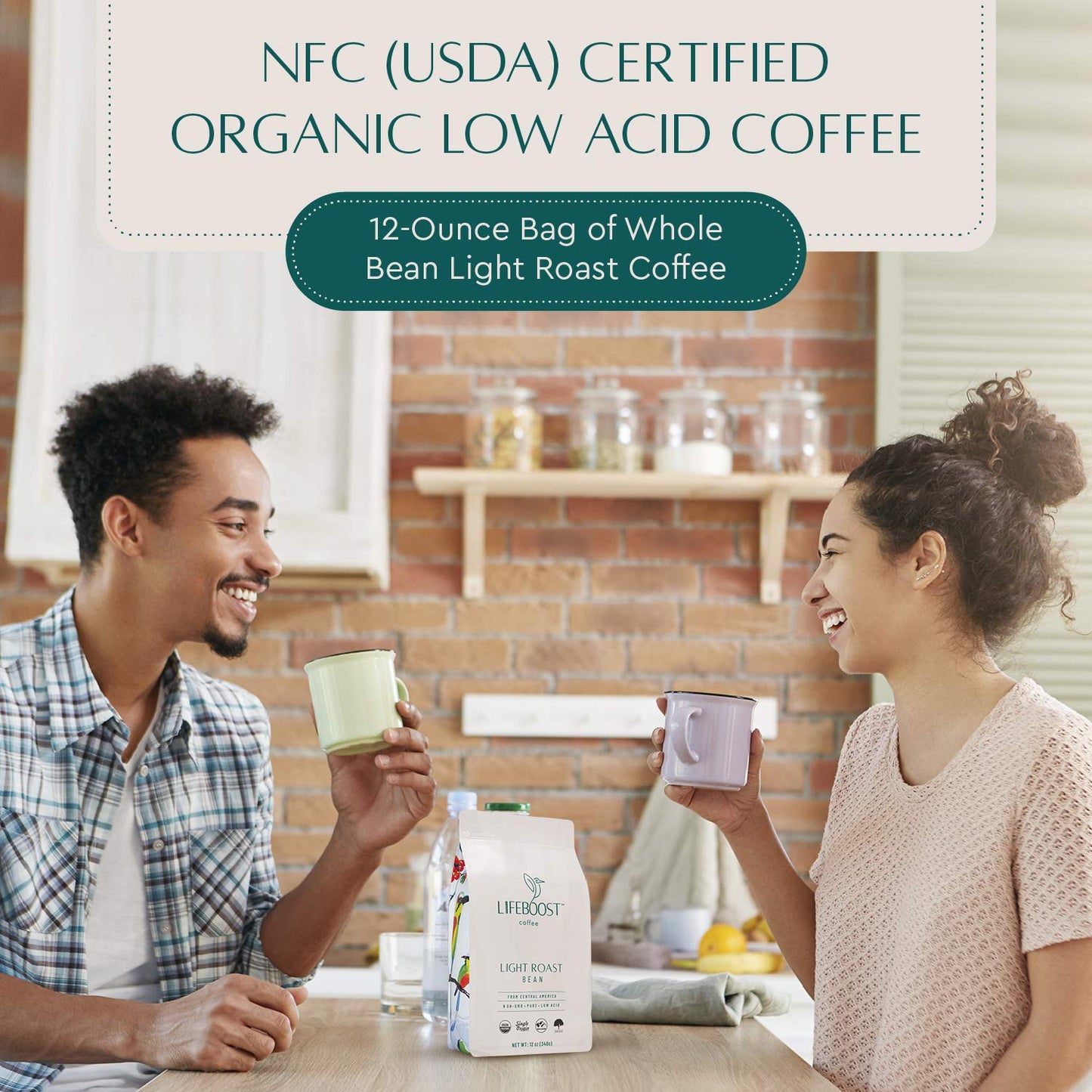 Lifeboost Coffee Light Roast Coffee Beans - Low Acid Organic Light Roast Coffee - Single Orgin Non-Gmo Light Roast Coffee - Thir