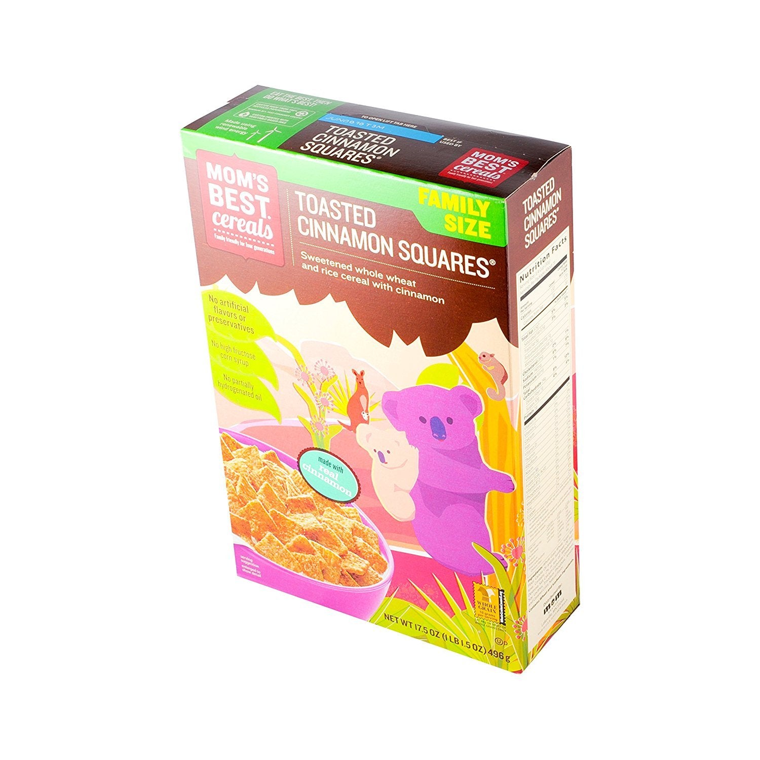 Moms Best Naturals, Toasted Cinnamon Squares, 17.5 Ounce