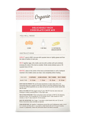 Miss Jones Baking Organic Cake And Cupcake Mix, Non-Gmo, Vegan-Friendly, Moist And Fluffy: Chocolate (Pack Of 1)