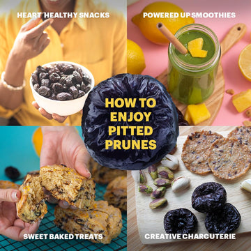 Sunsweet Amazin' Pitted Prunes - Dried Prunes Pitted Unsweetened - Gluten Free, Vegan, Low Fat - Fiber & Minerals - 16 Oz Canister X 6 Pack