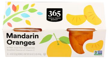 365 By Whole Foods Market, Mandarin Oranges In Pear Juice, 4 Pack, 4 Ounce Each
