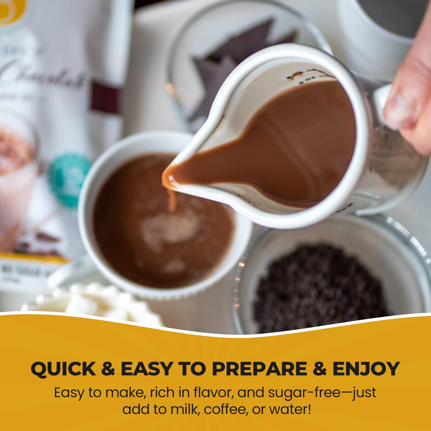 Good Dees Sipping Chocolate Keto Drink Mix, Low Carb Hot Cocoa, 9.17 oz, No Sugar Added, Gluten Free, Vegan, Diabetic Friendly