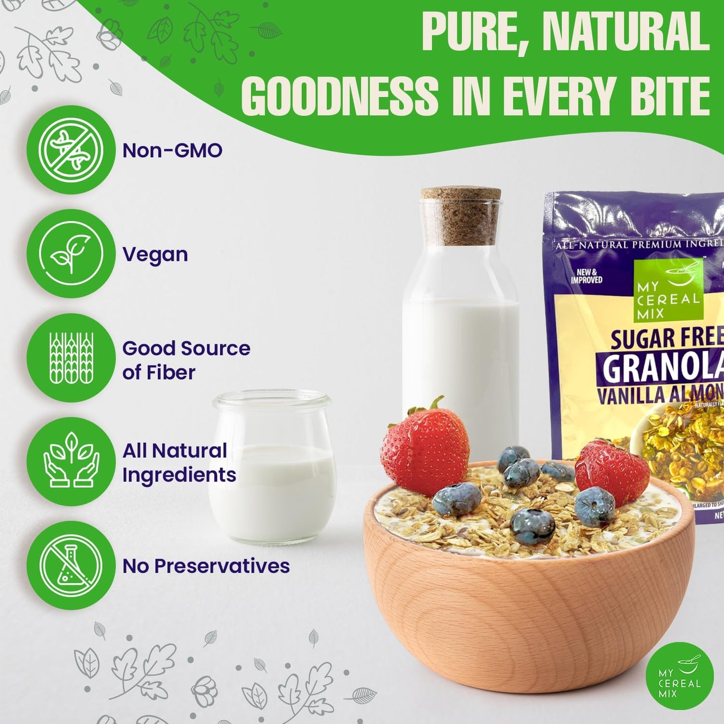 Sugar Free Granola - Cinnamon Pecan (Non-Gmo, Gluten Free, Soy Free, Sodium Free, No Sugar Alcohols, All Natural Ingredients, Ve