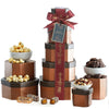 Broadway Basketeers Sympathy Gift Basket Tower - Comforting Food Delivery for Loss of Loved One - 7 x 7 x 15 - Sympathy Color