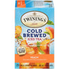 Twinings Cold Brewed Iced Tea Bags, Peach - Ready In 5 Minutes, Flavoured Black Tea Cold Brew Bags, Caffeinated, Unsweetened, 20
