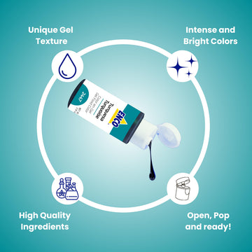 Enco Food Coloring Gel Turquoise 1.41 Oz (40G) Concentrated, Vegan