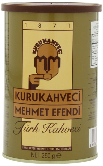 Kurukahveci Mehmet Efendi Turkish Coffee, Arabica Beans, Roasted Ground,Rich Aroma, Fresh, Medium To Heavy-Bodied, Original Taste Since 1871 (8.8 Oz / 250 Gr) Pack Of 2