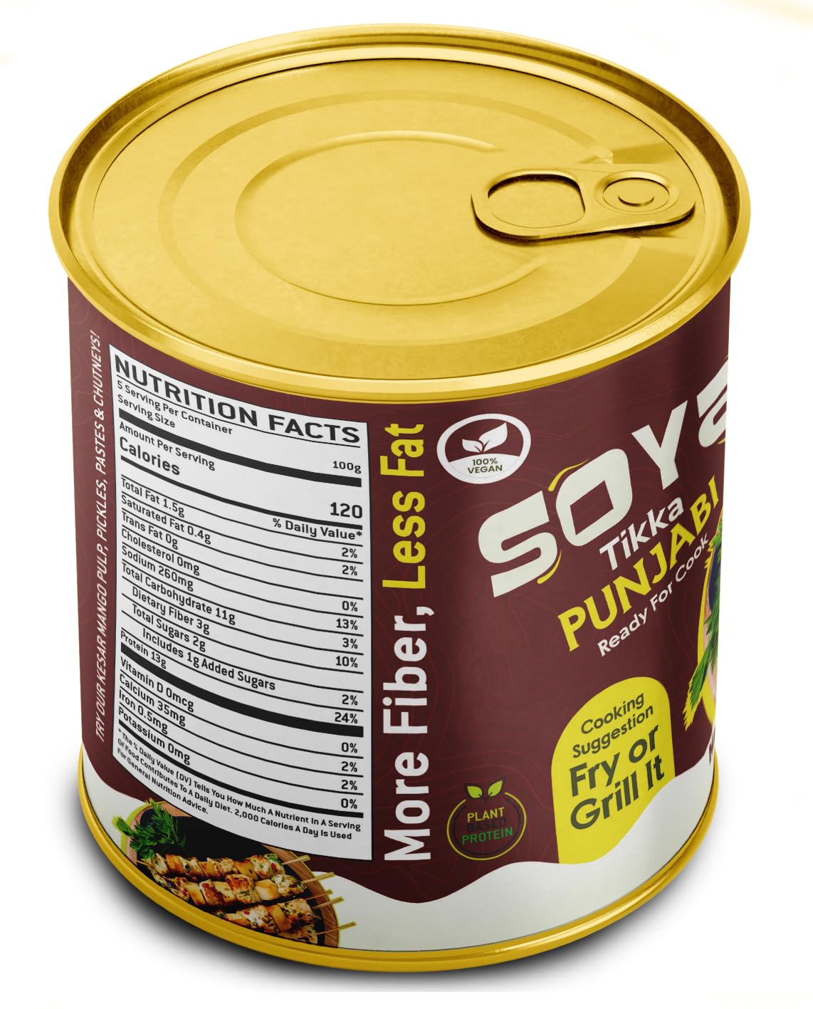 Rani Soya Tikka Punjabi 30Oz (1.875Lbs) 850G Ready For Cook ~ Easy Open Lid | All Natural | Vegan | No Colors | Non-Gmo | Kosher