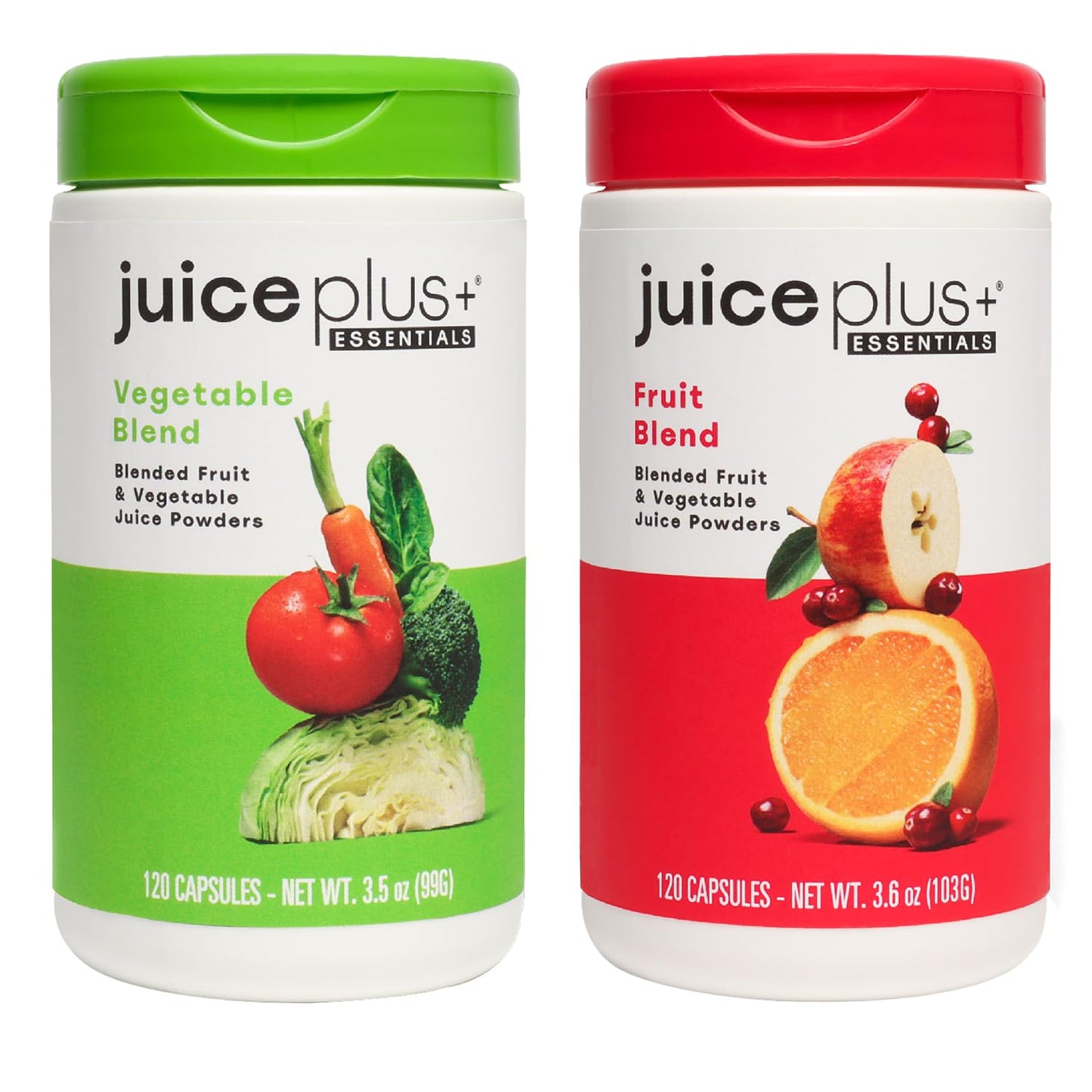 Juice Plus+ Fruit and Vegetable Blend - 120 Count (Pack of 2) - 20 Fruits & Veggies, Plant Nutrients