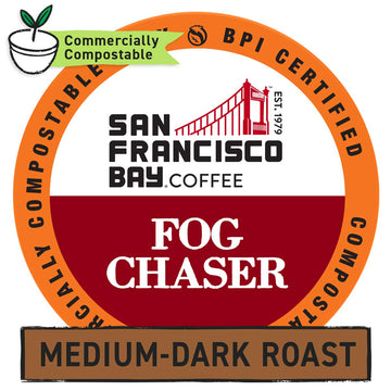 San Francisco Bay Compostable Coffee Pods - Fog Chaser (80 Ct) K Cup Compatible Including Keurig 2.0, Medium Dark Roast