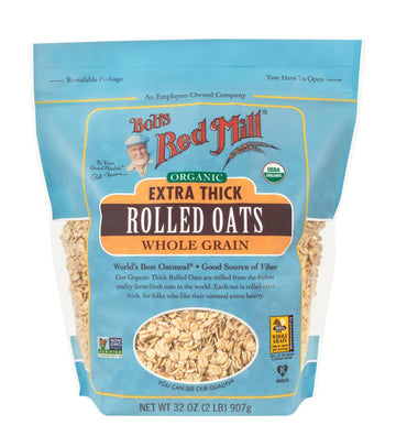 Bobs Red Mill Organic Extra Thick Rolled Oats, 32 oz, Pack of 1