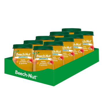 Beech-Nut Organic Baby Food Jars, Organic Apple Pumpkin & Granola Puree, Stage 2 Baby Food for Babies 6 Months and Up, Non-GMO,