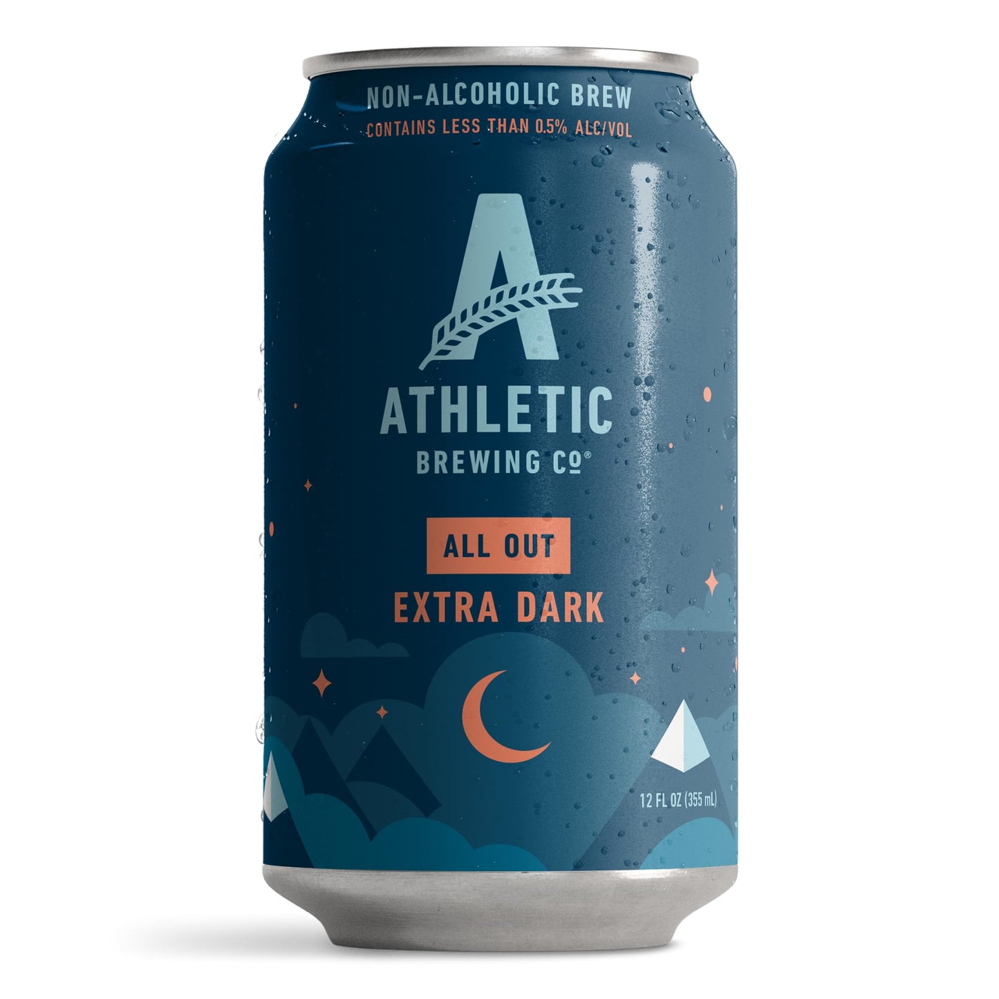 Athletic Brewing Company Craft Non-Alcoholic Beer - All Out Extra Dark - 12 Pack x 12 Fl Oz Cans - Low-Calorie, Coffee & Chocolate Notes