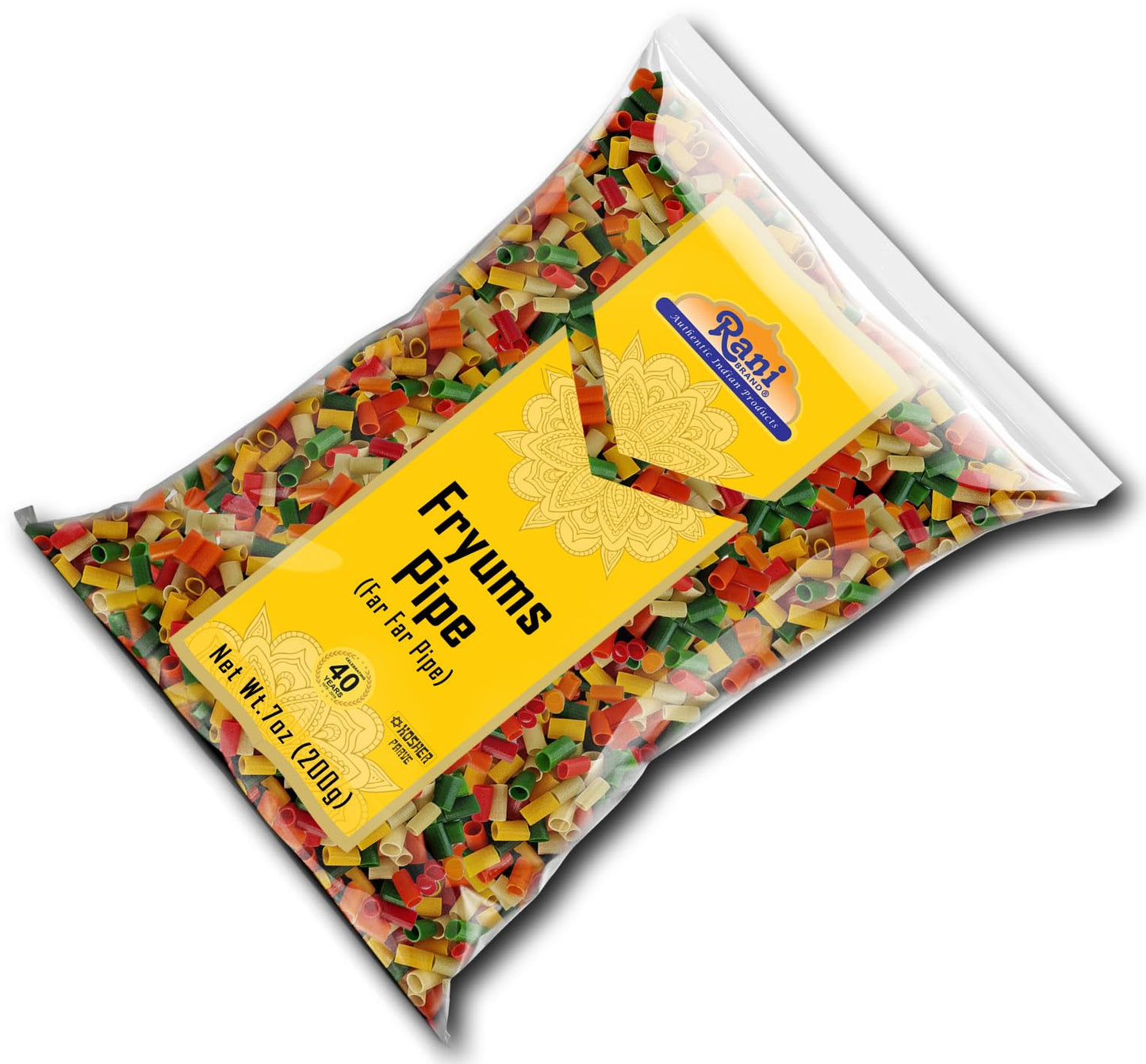 Rani Far Far Fryums - Vegan Wheat & Tapioca project pieces, Round/Pipe Shape, 7oz (200g)