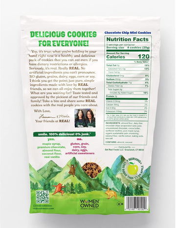 REAL Chocolate Chip Mini Cookie Poppers - Gluten Free, Dairy Free, Vegan - 4.5 oz, 3 Pack, Brown
