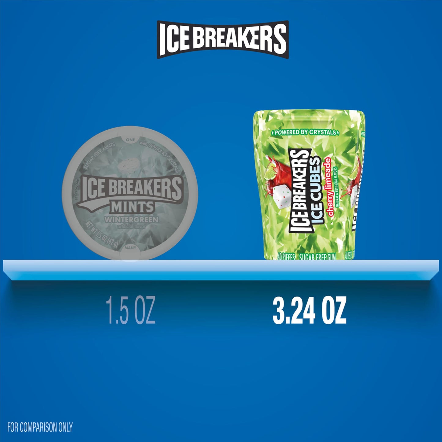 ICE BREAKERS Ice Cubes Cherry Limeade Sugar Free Chewing Gum Bottle, 3.24 oz (40 Pieces)