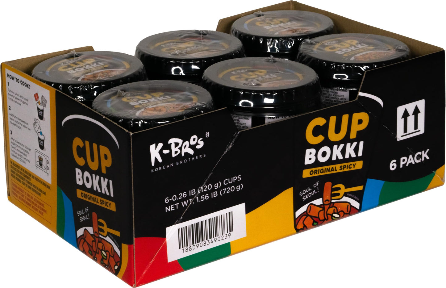 CupBokki Korean Tteokbokki Rice Cakes, Spicy Flavor, 6 Pack - Authentic Spicy Korean Rice Cake Jjajang from the Korean Bros (???