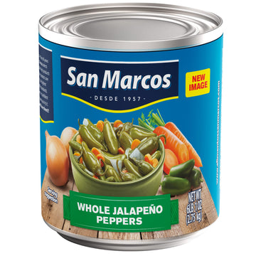 San Marcos Whole Jalapenos, 6 Lb, 97 Oz, Carefully Handpicked Whole Jalapeños Peppers